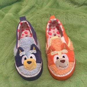 Kids Cartoon Character Slip-On Shoes - Blue and Orange